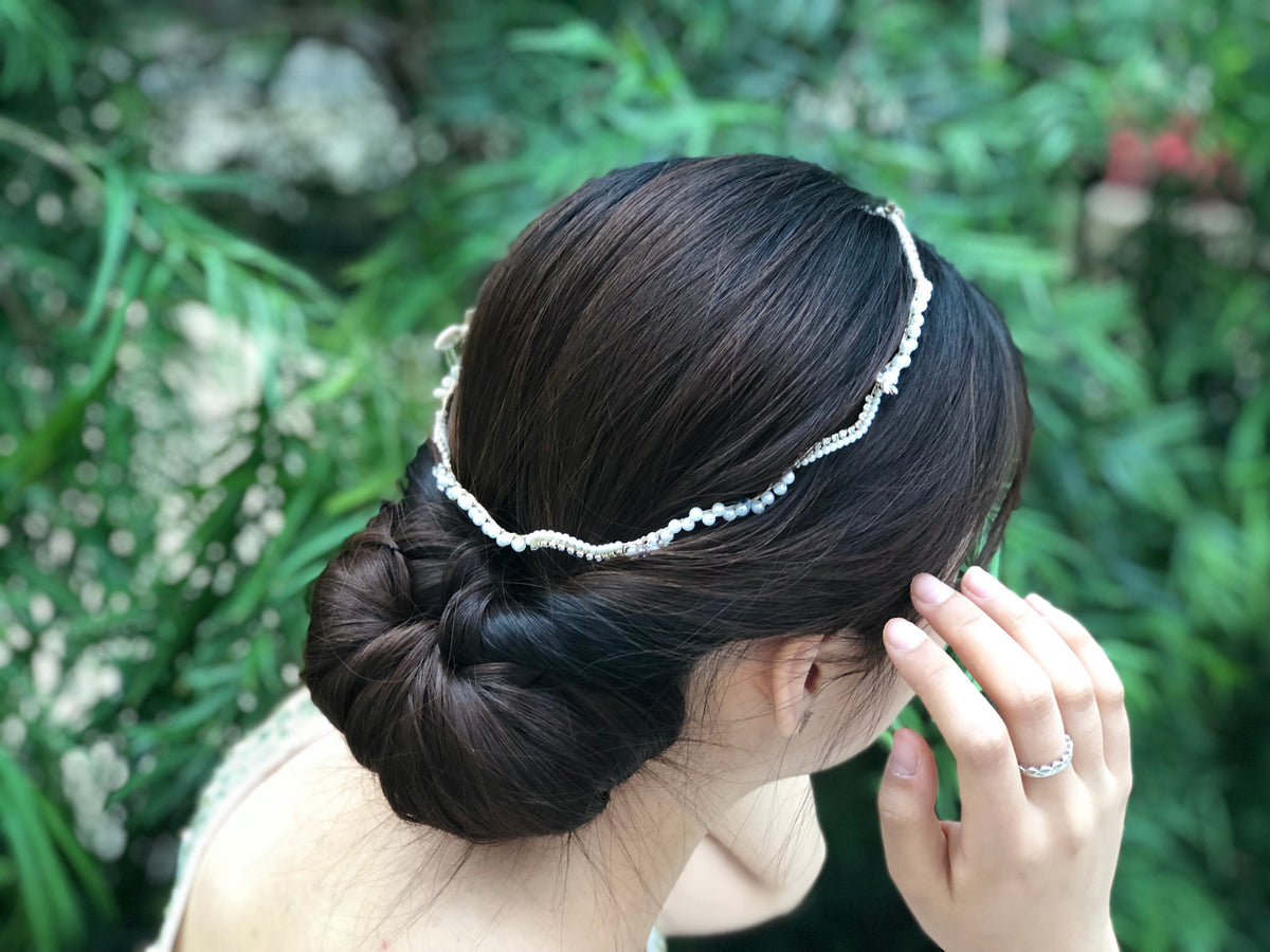 Brides & Hairpins Elsa Halo silver, bridal hair eden-luxe-bridal-headpiece-1-  main image 3