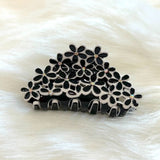 Cellulose Flower Cutting with Crystal Point Small Hair Jaw Clip - 6colors