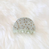 Half Moon Cellulose Crystal Covered Small Size Jaw Clip - 3colors