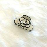 Round Rose camellia Small Size Cellulose Clip - 8color