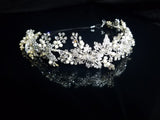 Silver Vine & Pearls Soft Type Wedding Flexible Headband