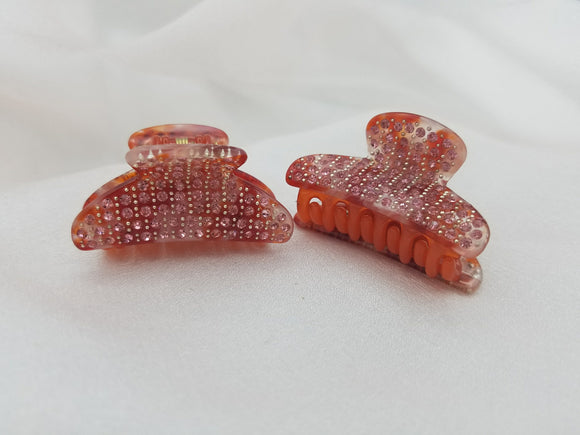 Small Size Light Weight Cellulose Crystal Decorated Jaw Clip