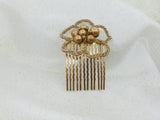 Gold Color Pearl Amber Crystal Medium Size Wedding Comb