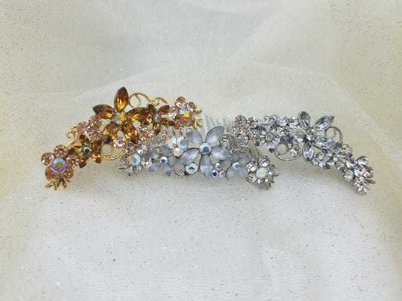 Vintage Flower Crystal Medium Wedding Comb
