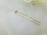 MINI Ivory Pearl & Peach Crystal Hair Stick