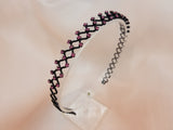 Black Body Metal Twisted Color Crystals Headband - in 5 colors