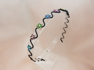 Bestselling Zigzag Metal Daisy Crystal Headband - in 9 colors