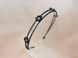 Well Wired Non Slippery Black Metal Crystal Flower Headband