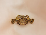 Antique Sunflower Motif Crystal Med-Large Size Jaw Hair Clip - in 2 colors