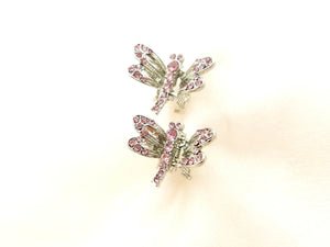 Small Dragonfly Crystal Jaw Hair Clip (2 pieces set)