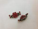 Vintage Small Size Crystal Mini Rose Flat Jaw Hair Clip - in 5 colors