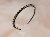 Thin Suede with Gold Chain No Teeth Headband - in 9 colors