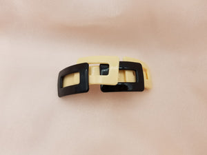 Light Weight Cellulose Geometric Printed Large Barrette - in 6 colors