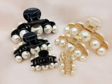 Light Weight Cellulose Large to Small Sizes Pearls Jaw Hair Clip - in 2 colors & 3 Sizes