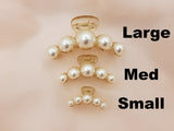 Light Weight Cellulose Large to Small Sizes Pearls Jaw Hair Clip - in 2 colors & 3 Sizes