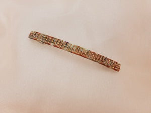 Light Weight Cellulose Crystal Covered Thin Hair Barrette