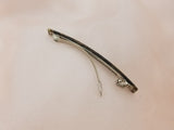 Light Weight Cellulose Crystal Covered Thin Hair Barrette