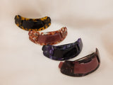 Light Weight Cellulose Plain Barrette - in 4 colors