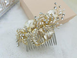 Med Size Ginkgo Leaf Handmade Wedding Comb - in 2 colors