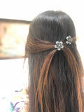 Black Gradient Daisy Crystal Magnetic Hair Clips (pair)