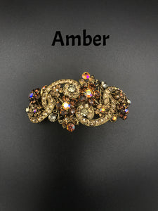 Crystal Swirl Noble Large Barrette - in 2 colors