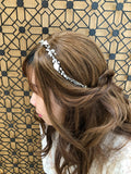 White Pedal BOHO Side Look Handmade Soft Type Wedding Headband