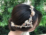Halo BOHO Handmade Rose Gold Tone Bold Flowers Wedding Headband