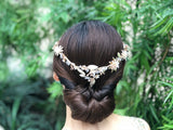 Halo BOHO Handmade Rose Gold Tone Bold Flowers Wedding Headband
