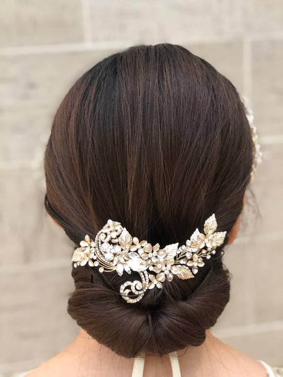 Elegant Ivory Swirl Flowers Wedding Hair Clip