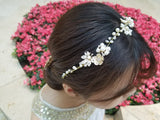 Ivory Gold Handmade Pearls BOHO Wedding Headband