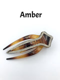 Cellulose light weight Rhinestone Super Long Open-type Alligator Clip - in 2 colors