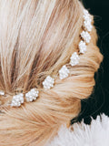 Wedding White Pearl & Clear Crystal MINI Comb
