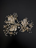 Vintage Wedding Leaves with Pearl Touch Open Type Hair Clip - in 2 colors