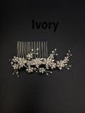 Delicate small flower medium comb (Ivory & Gold color)