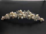 Ivory Pearls & Crystal long Wedding Comb