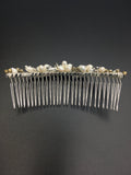Ivory Pearls & Crystal long Wedding Comb