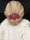 Large 3 pedal Orange & Red mixed Barrette