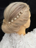 Ivory Pearl with Peach Crystal MINI Comb