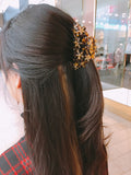 Cellulose Flower Cutting with Crystal Point Large Hair Jaw Clip - in 2 colors